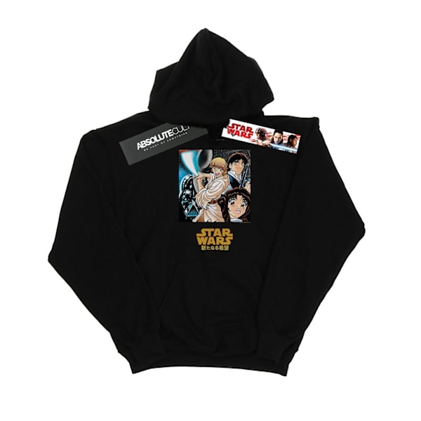 Star Wars Girls Anime Poster Hoodie 12-13 år Svart Black 12-13 Years