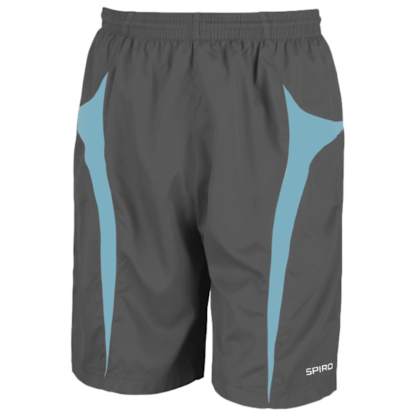 Spiro Micro-Team Sports Shorts för män XS Grå/Aqua Grey/Aqua XS
