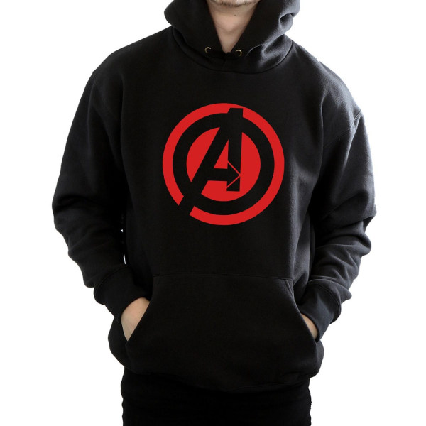 Avengers Assemble Herr Solid Cotton Logo Hoodie 3XL Svart Black 3XL