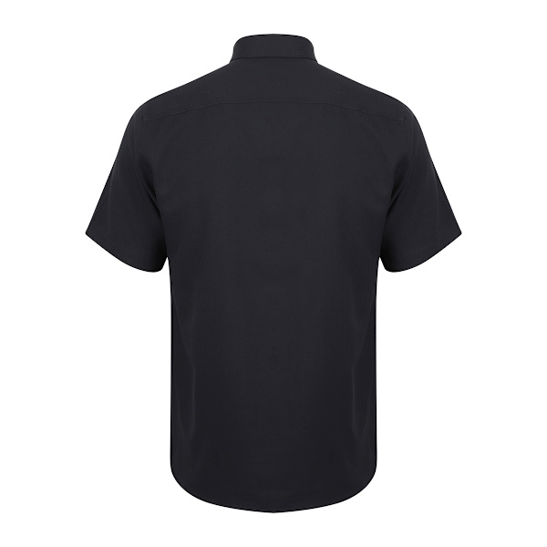 Henbury herr kortärmad skjorta L svart Black L
