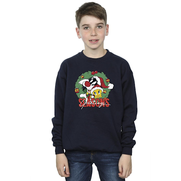 Looney Tunes Boys Seasons Greetings Sweatshirt 3-4 år Marinblå B Navy Blue 3-4 Years