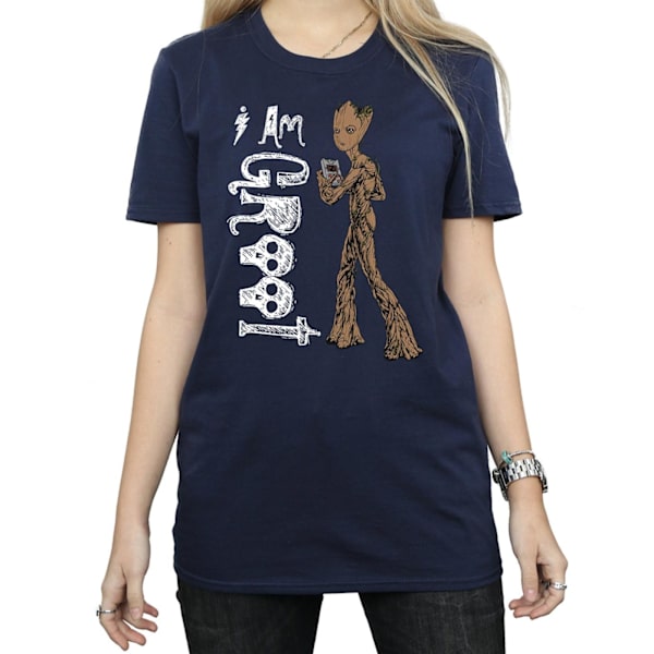 Marvel Dam/Damer Avengers Infinity War I Am Teenage Groot C Navy Blue 3XL