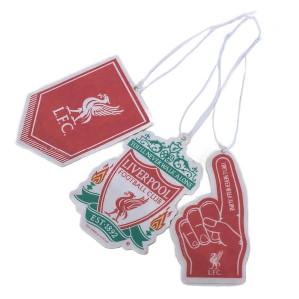 Liverpool FC Crest Luftfräschare (3-pack) One Size Röd/Grön Red/Green/Gold One Size