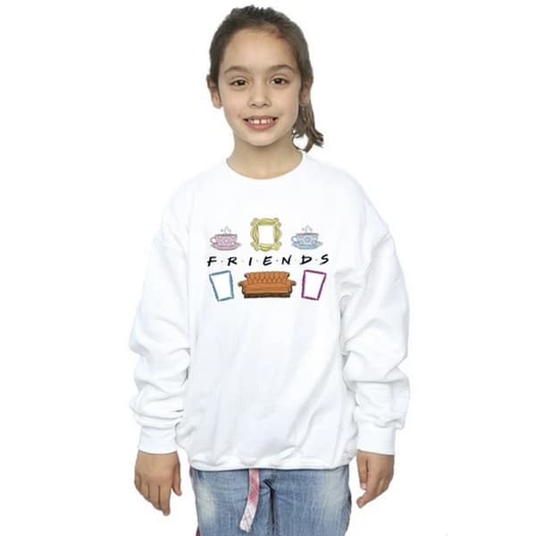 Friends Flickor Soffmys Sweatshirt 5-6 År Vit White 5-6 Years