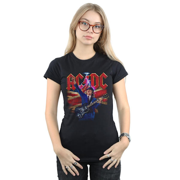 AC/DC Dam/Kvinnor Angus Union Flag Lightning Bomull T-shirt M Black M