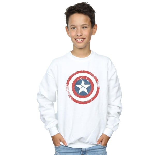 Marvel Boys Captain America Civil War Distressed Shield Sweatshirt White 5-6 Years