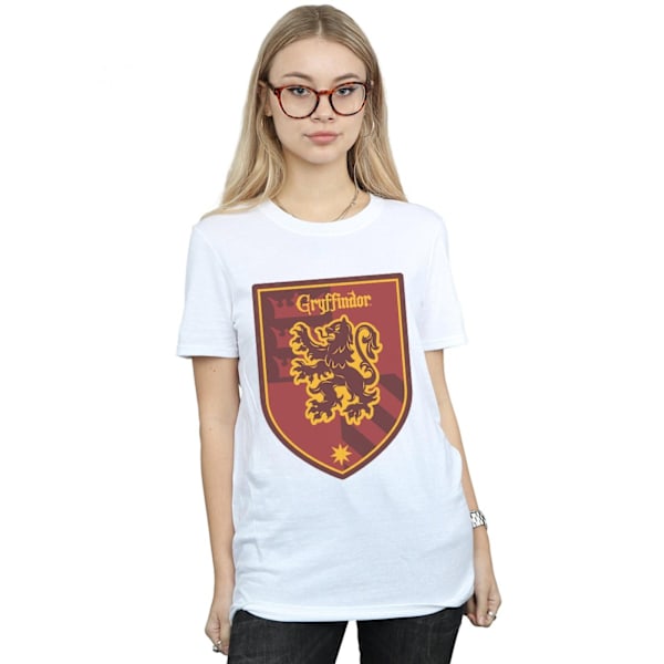 Harry Potter Dam/Kvinnor Gryffindor Crest Flat Cotton Boyfrie White 3XL