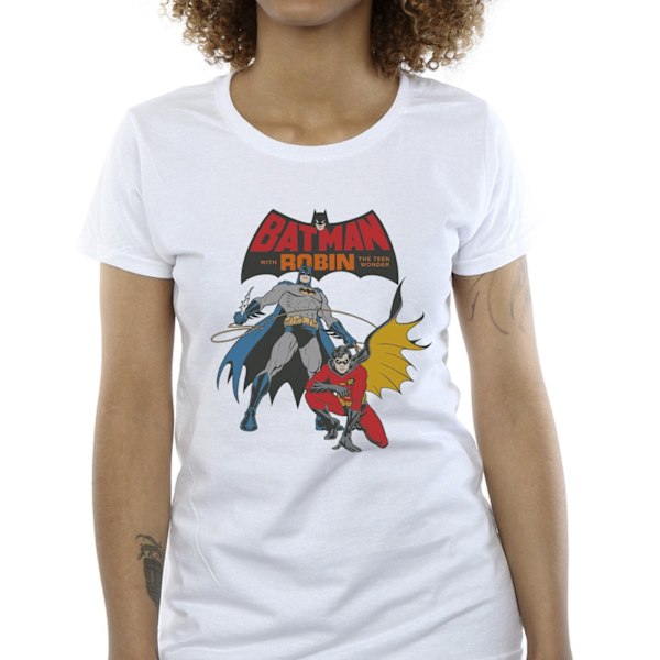 DC Comics Dam/Kvinnor Batman Och Robin Bomull T-Shirt XL Vit White XL