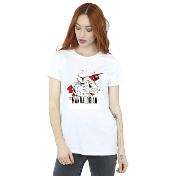 Star Wars Dam/Damer The Mandalorian Mando Shoots Bomullspojke White 3XL