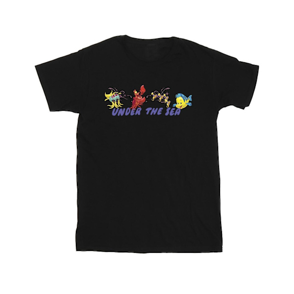 Disney Girls The Little Mermaid Under The Sea Bomull T-shirt 7- Black 7-8 Years