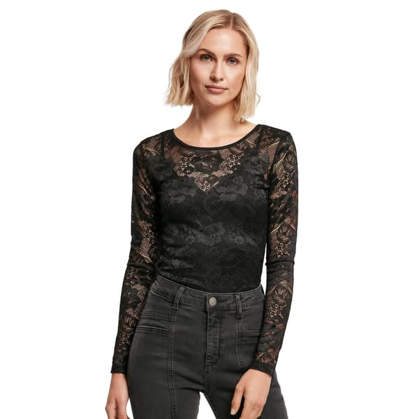 Urban Classics Dam Spets Långärmad Bodysuit M Svart Black M