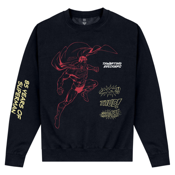 Superman Unisex Adult Exclamation Sweatshirt 5XL Svart Black 5XL