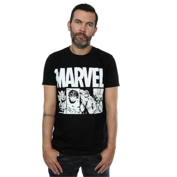Marvel Herr Comics Action Tiles T-shirt S Svart Black S