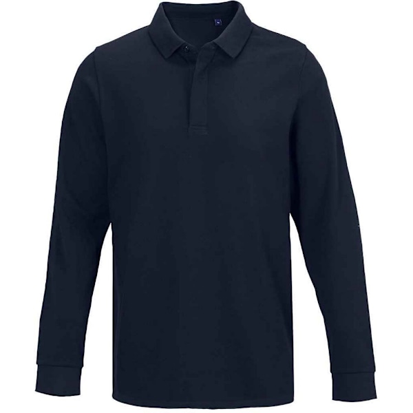 NEOBLU Herr Owen Pique Långärmad Poloshirt 3XL Nattsvart Night Blue 3XL