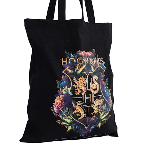 Harry Potter Hogwarts Crest Canvas Tote Bag One Size Svart/Guld Black/Gold/Multicoloured One Size