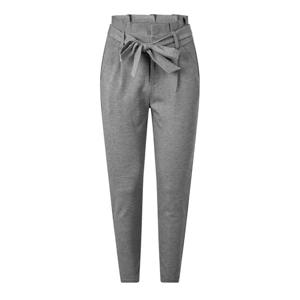 Vero Moda Dam/Dam Hög Midja Byxor L S Mellangrå Mel Medium Grey Melange L S