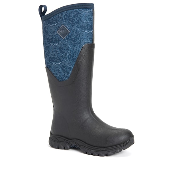 Muck Boots Dam/Dam Arctic Sport Tall Pill On Wellie Boots Black/Navy 6 UK