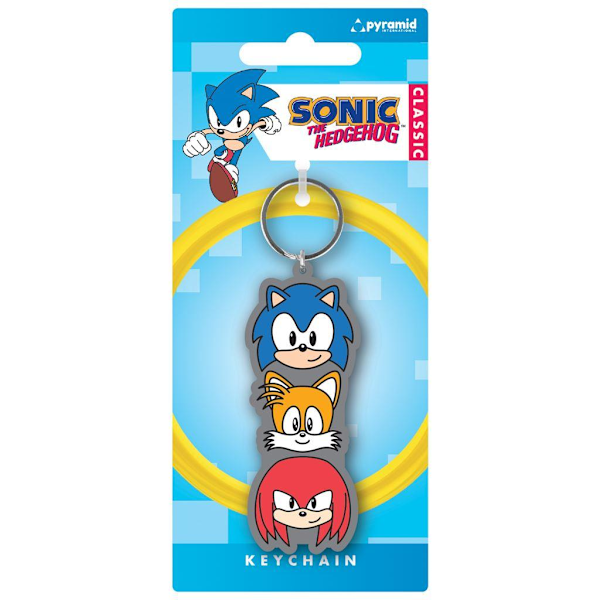 Sonic The Hedgehog Trio Stack PVC-nyckelring Storlek: One Size Blå/Orange/ Blue/Orange/Red One Size