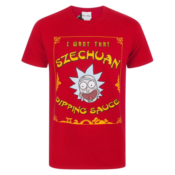 Rick And Morty Mens Szechuan Dipping Sauce T-Shirt XXL Röd Red XXL