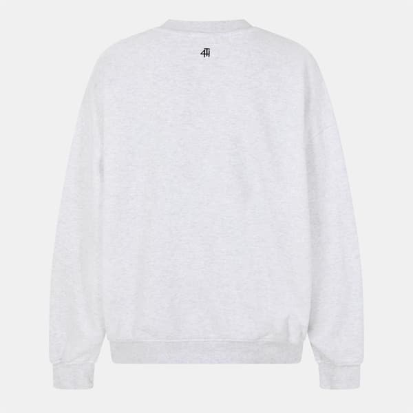 4th & Reckless Dam/Kvinnor Leon Logo Crew Neck Sweatshirt 16 Light Grey 16 UK