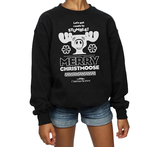 National Lampoon's Christmas Vacation Girls Merry Christmoose S Black 9-11 Years