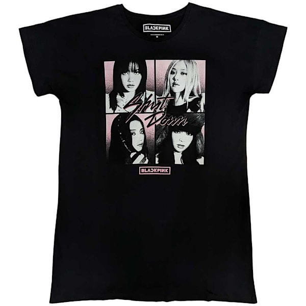 BlackPink Dam/Kvinnors Rutnät Foton Nattlinne XL Svart Black XL