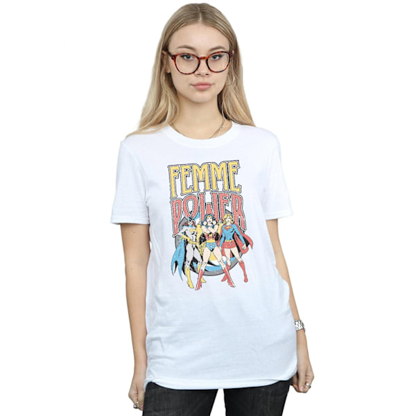 DC Comics Dam/Kvinnor Femme Power Bomull Boyfriend T-Shirt S White S