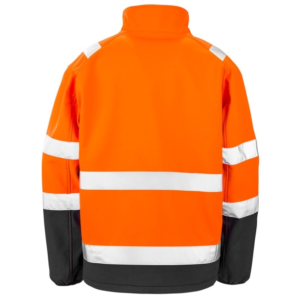 SAFE-GUARD by Result Utskrivbar säkerhetsjacka med mjuk skal för män S Fluorescent Orange/Black S
