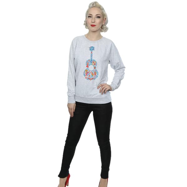 Disney Dam/Dam Coco Gitarr Mönster Tröja L Heather G Heather Grey L