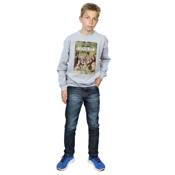 Disney Boys The Jungle Book Retro Poster Sweatshirt 12-13 år Sports Grey 12-13 Years