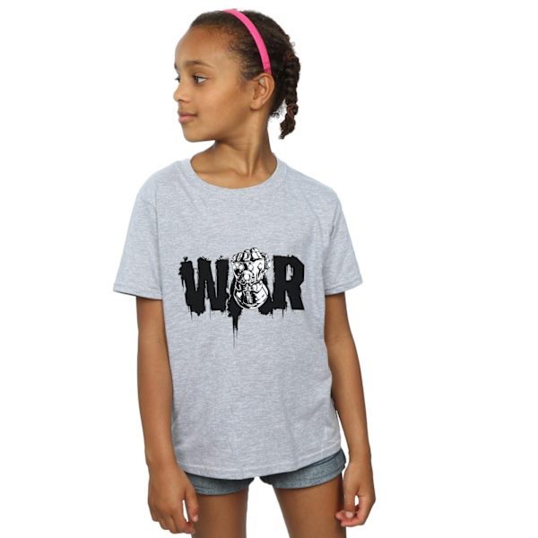 Marvel Girls Avengers Infinity War Fist Bomull T-shirt 9-11 År Sports Grey 9-11 Years
