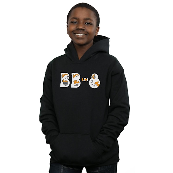 Star Wars Boys The Rise Of Skywalker BB-8 Text Logo Hoodie 7-8 Black 7-8 Years