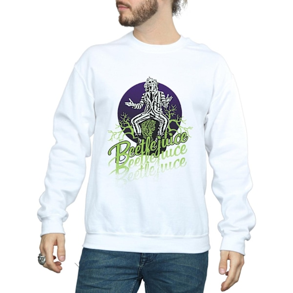 Beetlejuice Herr Faded Pose Sweatshirt XL Vit White XL