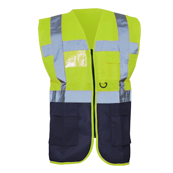 Yoko Hi-Vis Premium Executive/Manager Väst / Jacka (2-pack) Hi Vis Yellow/Navy M