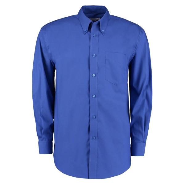 Kustom Kit herrskjorta med lång ärm och krage 15,5 tum Roy Royal Blue 15.5inch