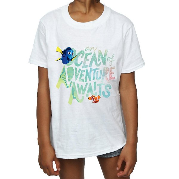 Finding Dory Girls Ocean Adventure Bomull T-shirt 12-13 År W White 12-13 Years