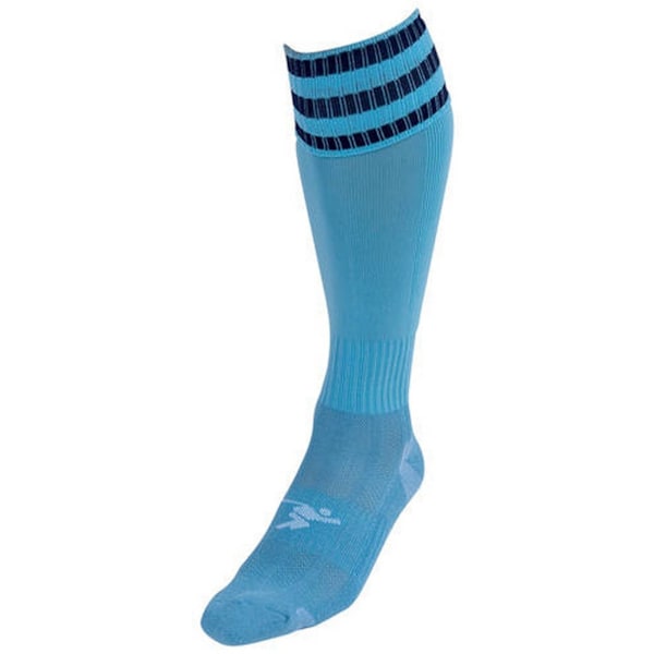 Precision Barn/Barn 3 Ränder Pro Fotbollsstrumpor 12 UK Barn Sky Blue/Navy 12 UK Child-2 UK