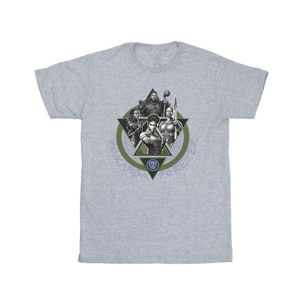 Marvel Boys Black Panther Wakanda Forever Group Ring Pose T-shirt Sports Grey 12-13 Years