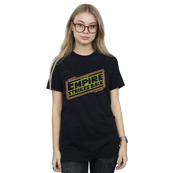 Star Wars Dam/Damer The Empire Strikes Back Logotyp Bomullspojke Black M