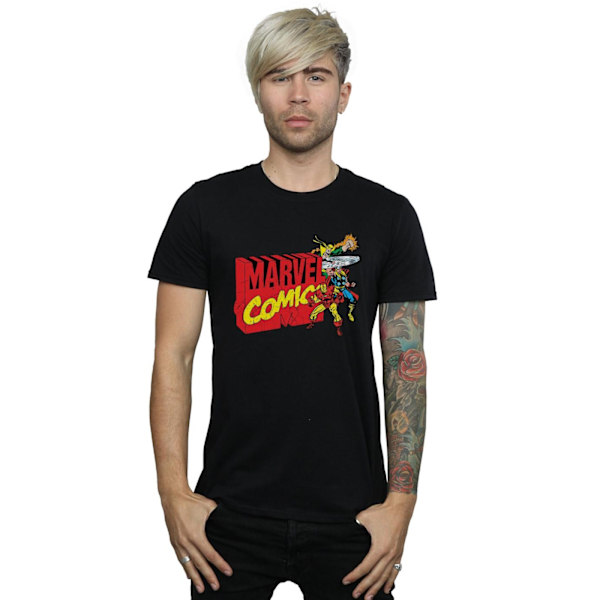 Marvel Comics Vintage Logo Blast T-shirt L Svart Black L