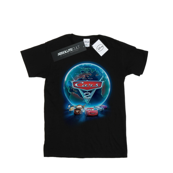 Disney Girls Cars Globe Filmaffisch T-shirt bomull 9-11 år Black 9-11 Years