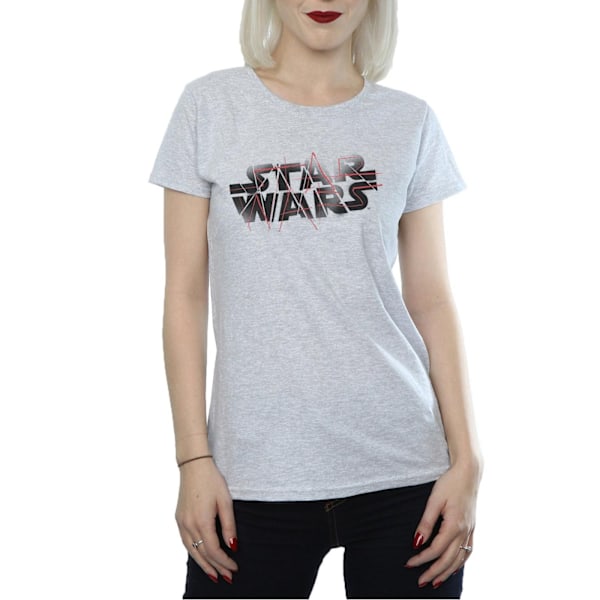 Star Wars Dam/Kvinnor The Last Jedi Spray Logo Bomull T-shirt Sports Grey M