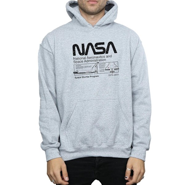 NASA Herr Space Shuttle Hoodie 3XL Sports Grey Sports Grey 3XL