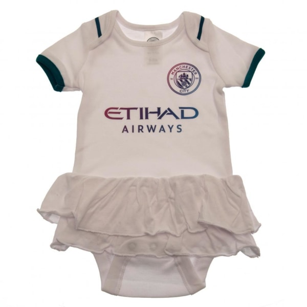 Manchester City FC Baby Frilled Tutu Kjol Bodysuit 6-9 månader White/Blue 6-9 Months