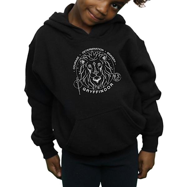 Harry Potter Flickor Gryffindor Seal Hoodie 7-8 År Svart Black 7-8 Years