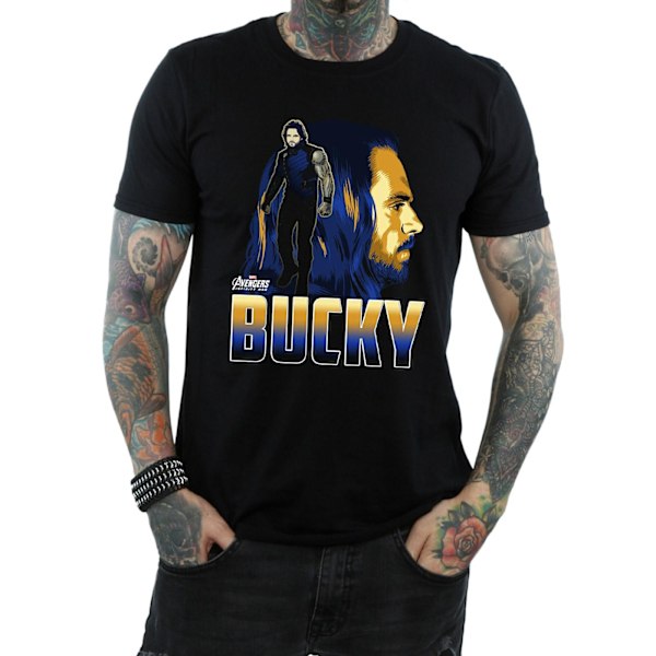 Avengers Infinity War Herr Bucky Barnes Bomull T-shirt M Svart Black M