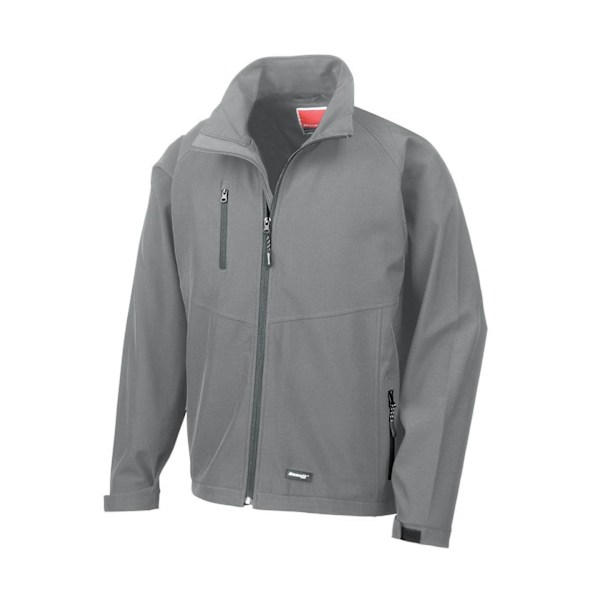 Result Herr 2-lagers bas softshell andningsbar vindavvisande jacka Silver Grey M