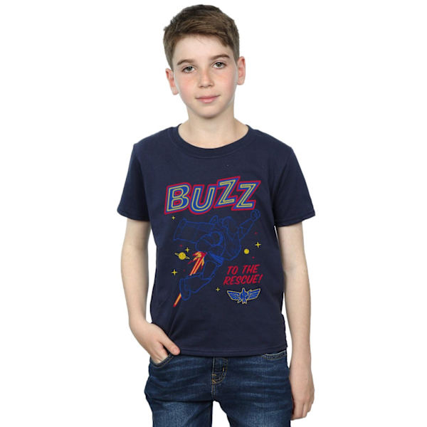 Disney Boys Toy Story 4 Buzz To The Rescue T-Shirt 7-8 År Marinblå Navy Blue 7-8 Years