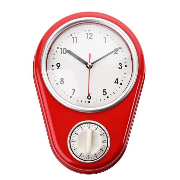 Hometime Väggklocka med 60 Minuters Timer One Size Röd Red One Size