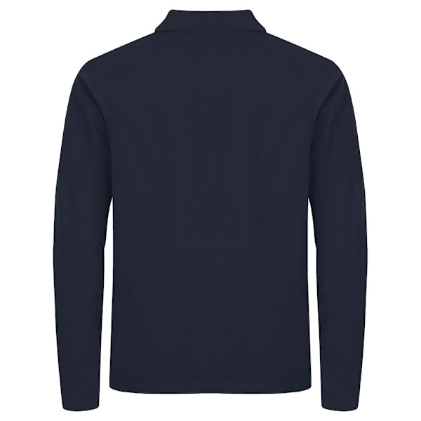 Clique Premium Stretch Långärmad Pikétröja för Män L Marinblå Navy L